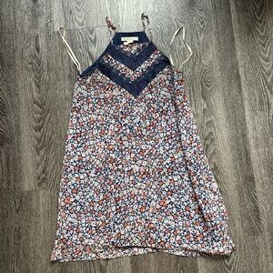 BCBGeneration Navy Floral Spaghetti Strap Blouse